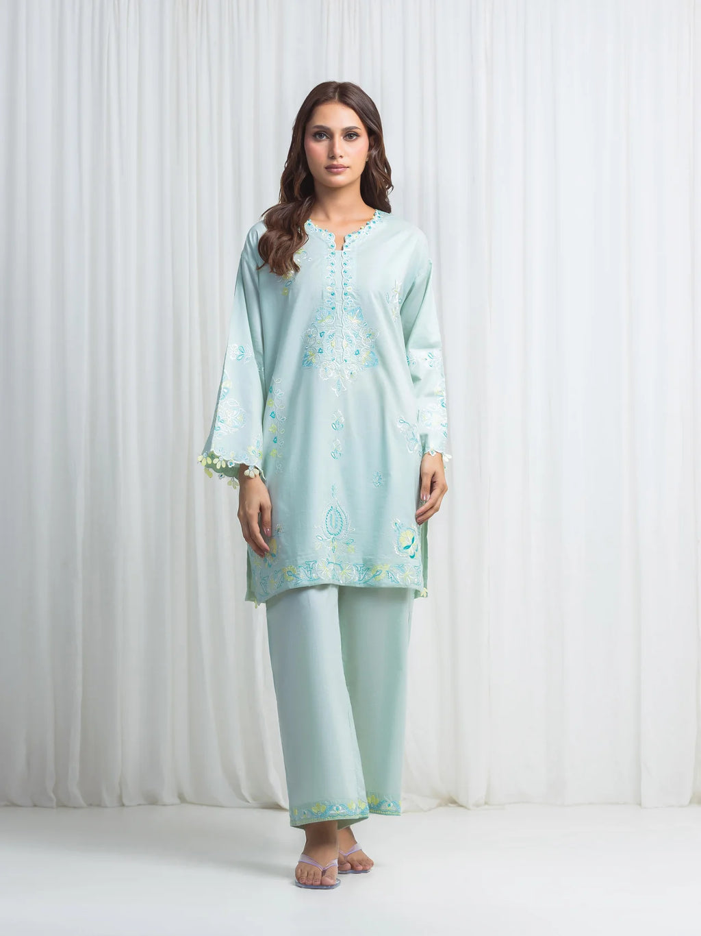 Embroidered Silk Co-Ord