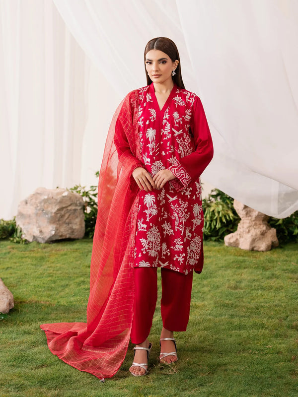 Embroidered Silk Suit