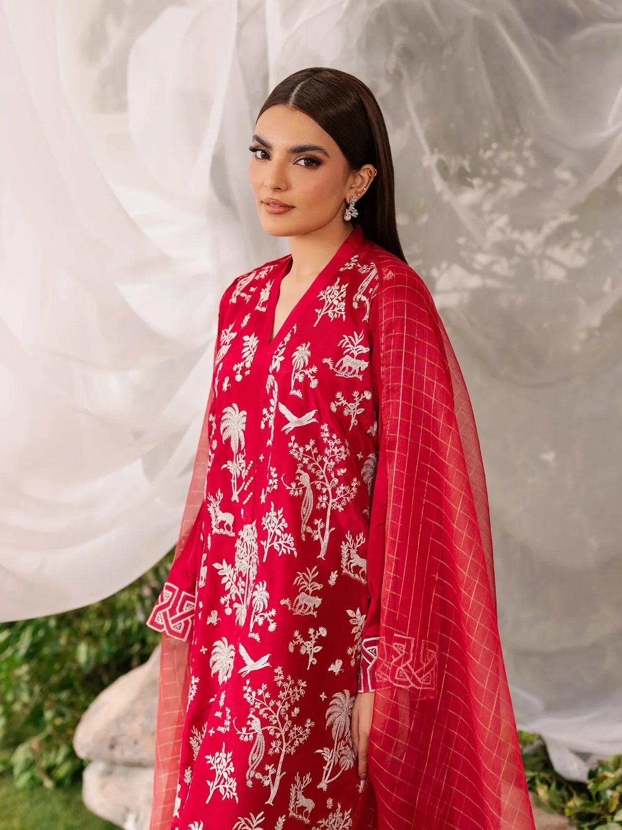 Embroidered Silk Suit