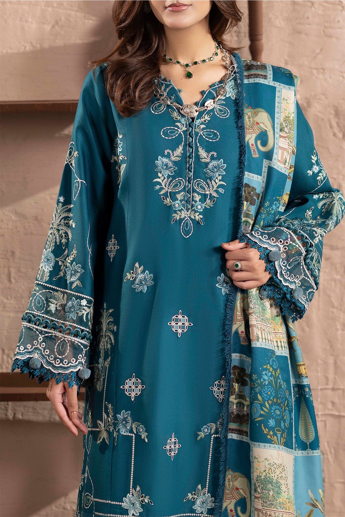 Embroidered Dhanak