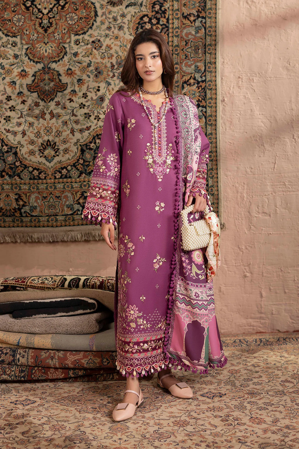 Embroidered Dhanak