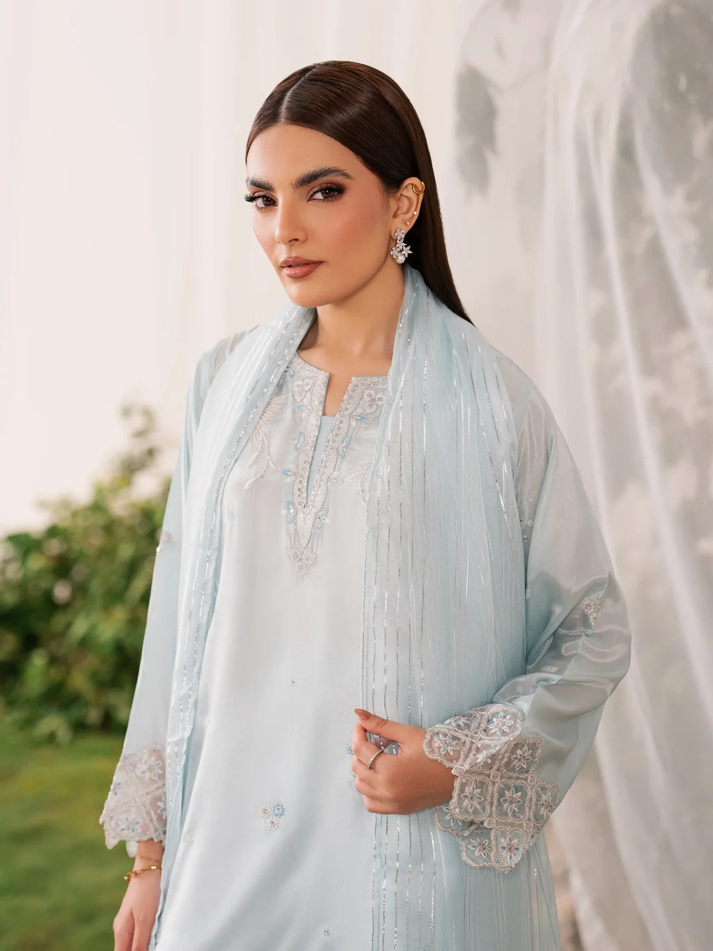 Embroidered Silk Suit