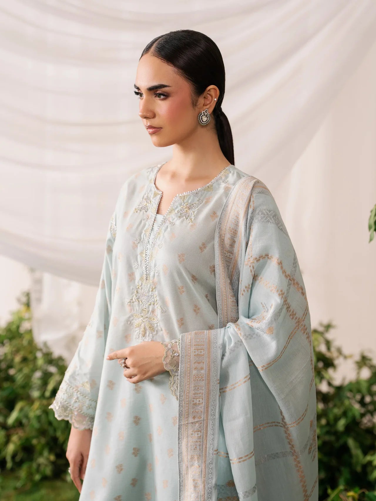 Embroidered Jacquard Suit