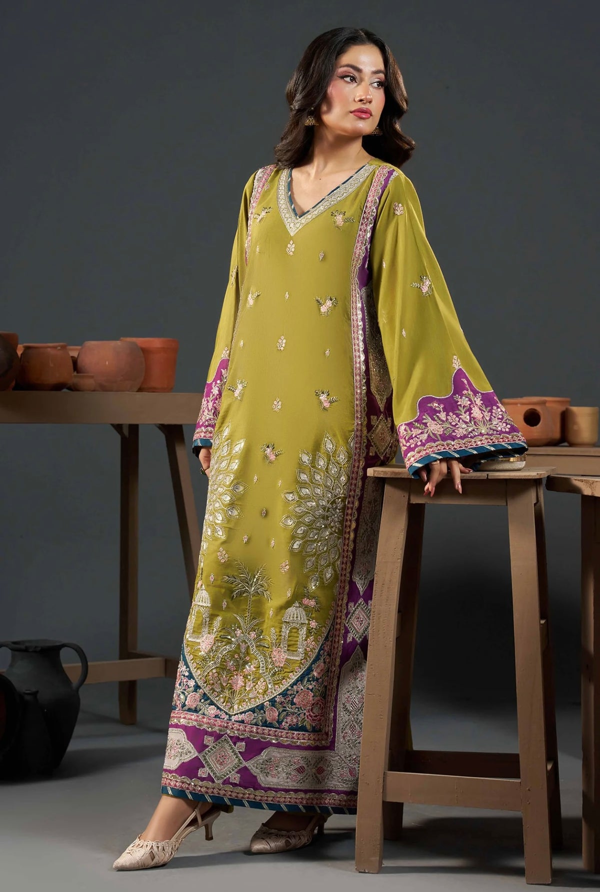 KHADAR KAFTAN EMB-581 B