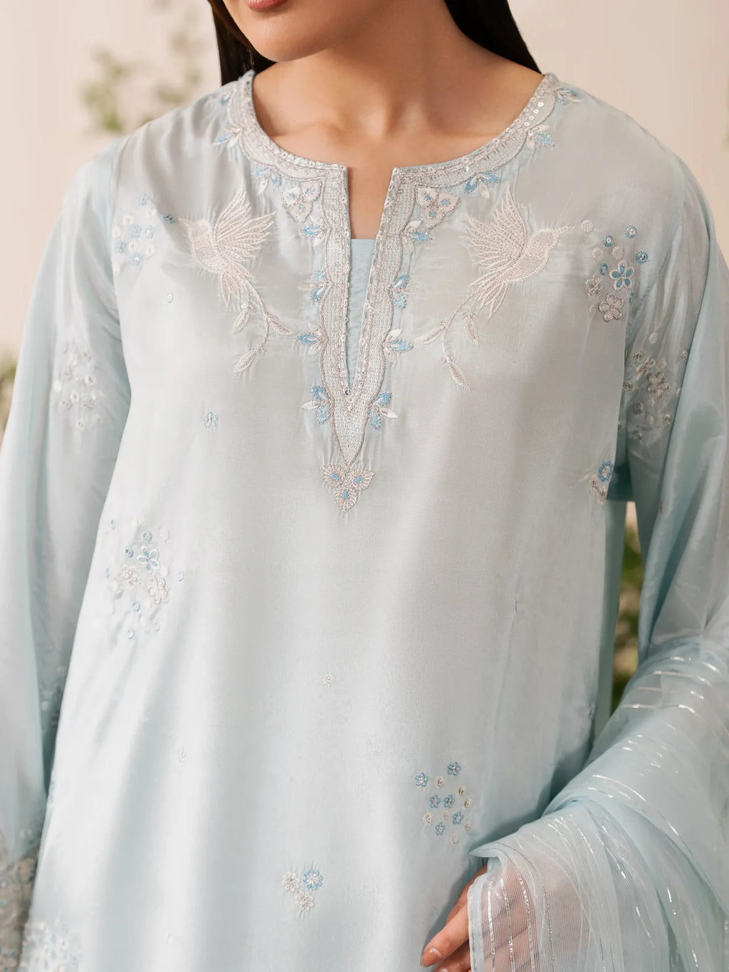 Embroidered Silk Suit