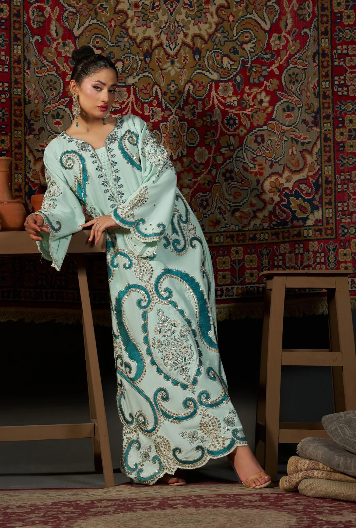 KHADAR KAFTAN EMB-584 D