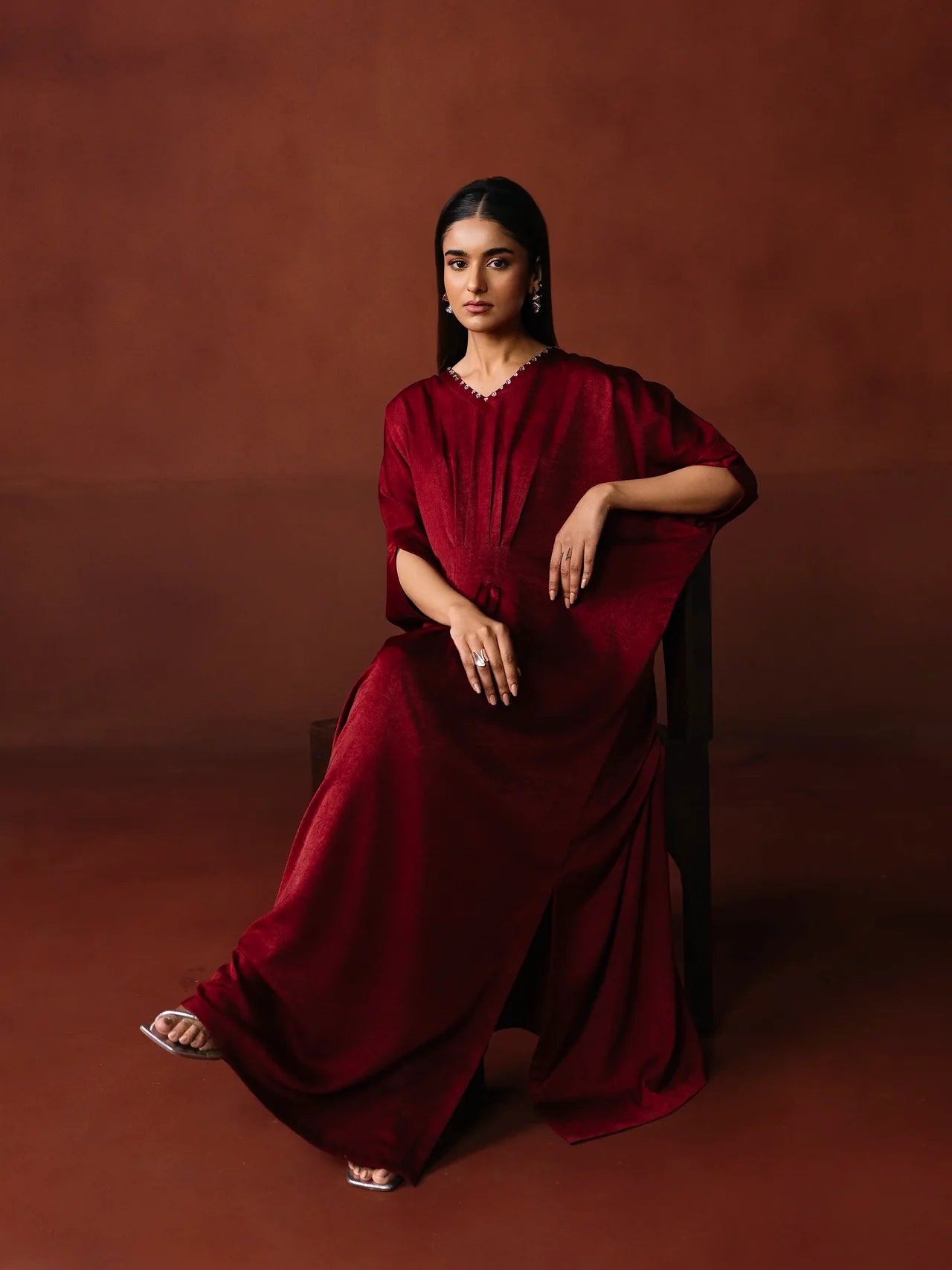 03 Dyed Crepe Kaftan