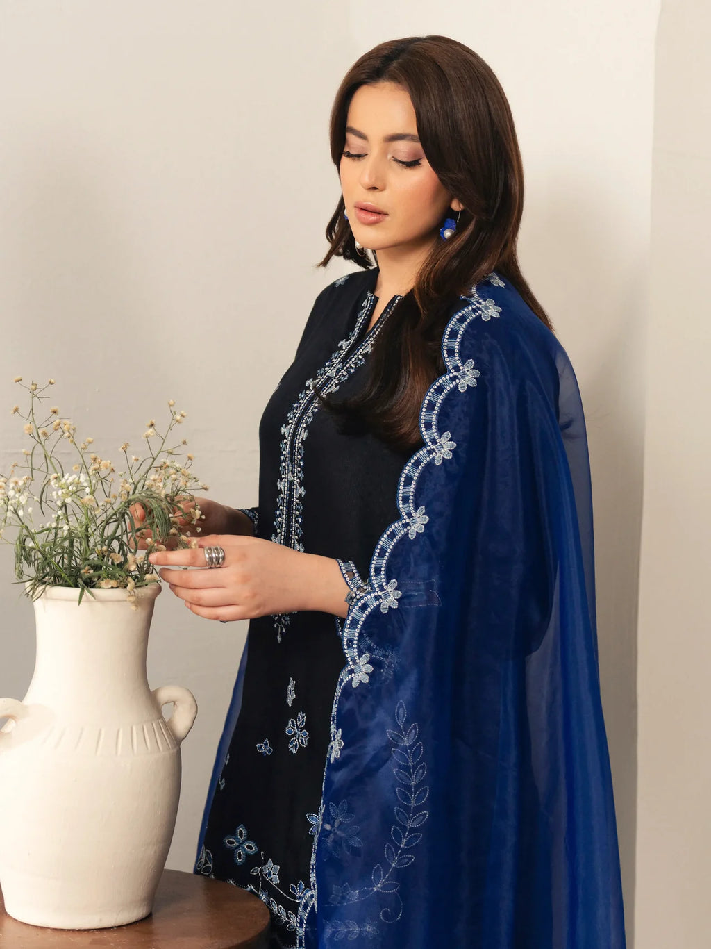Embroidered Viscose Suit