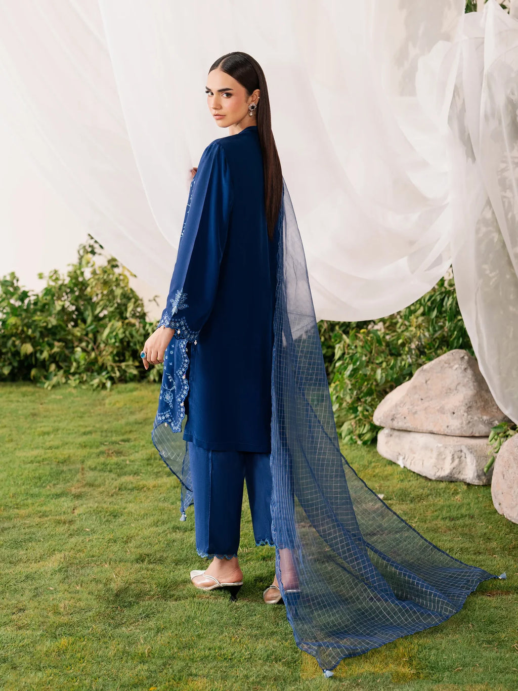 Embroidered Silk Suit