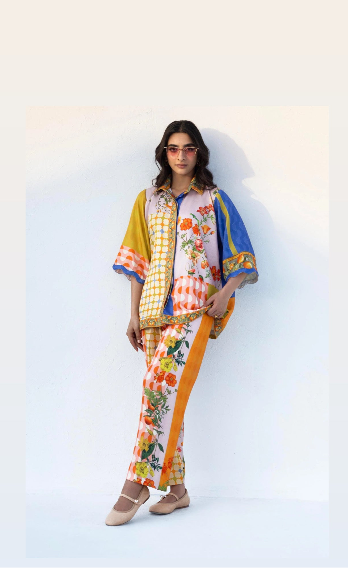 2 Piece Printed Stitched
