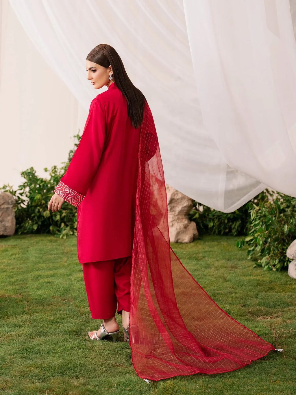 Embroidered Silk Suit