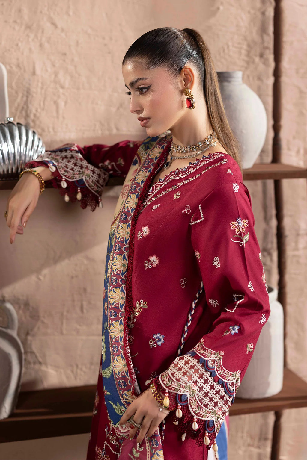 Embroidered Dhanak
