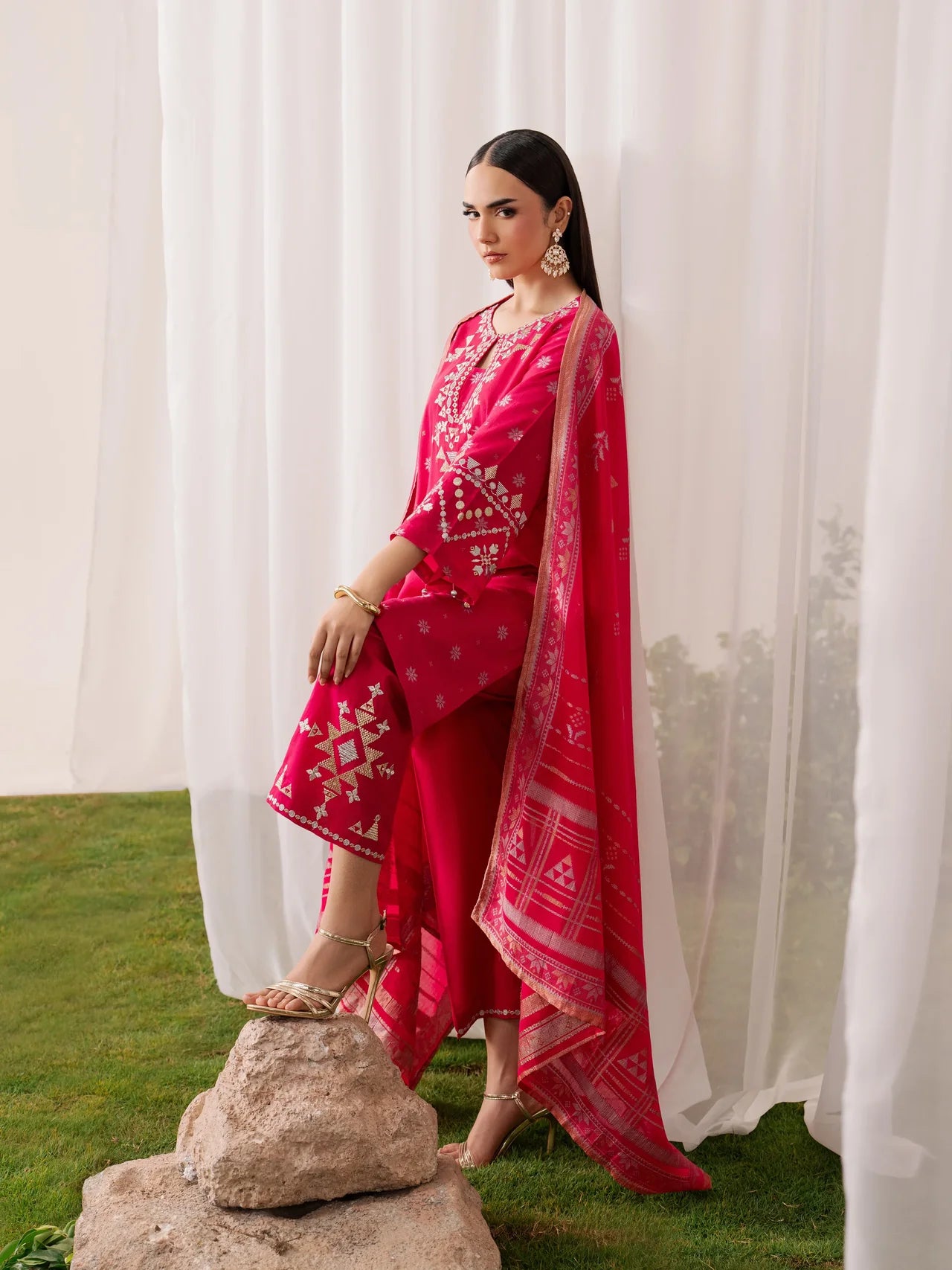 Embroidered Jacquard Suit
