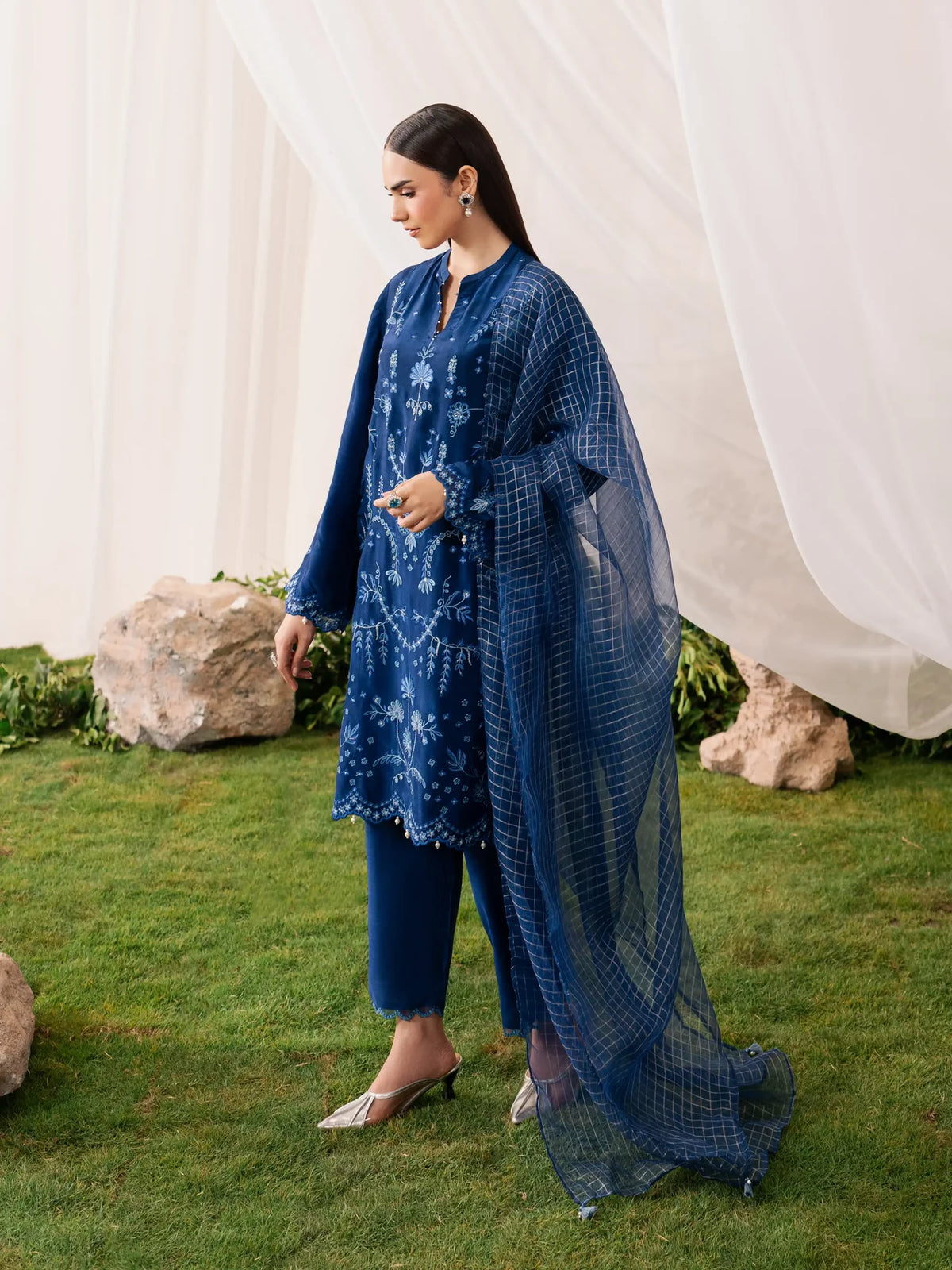 Embroidered Silk Suit