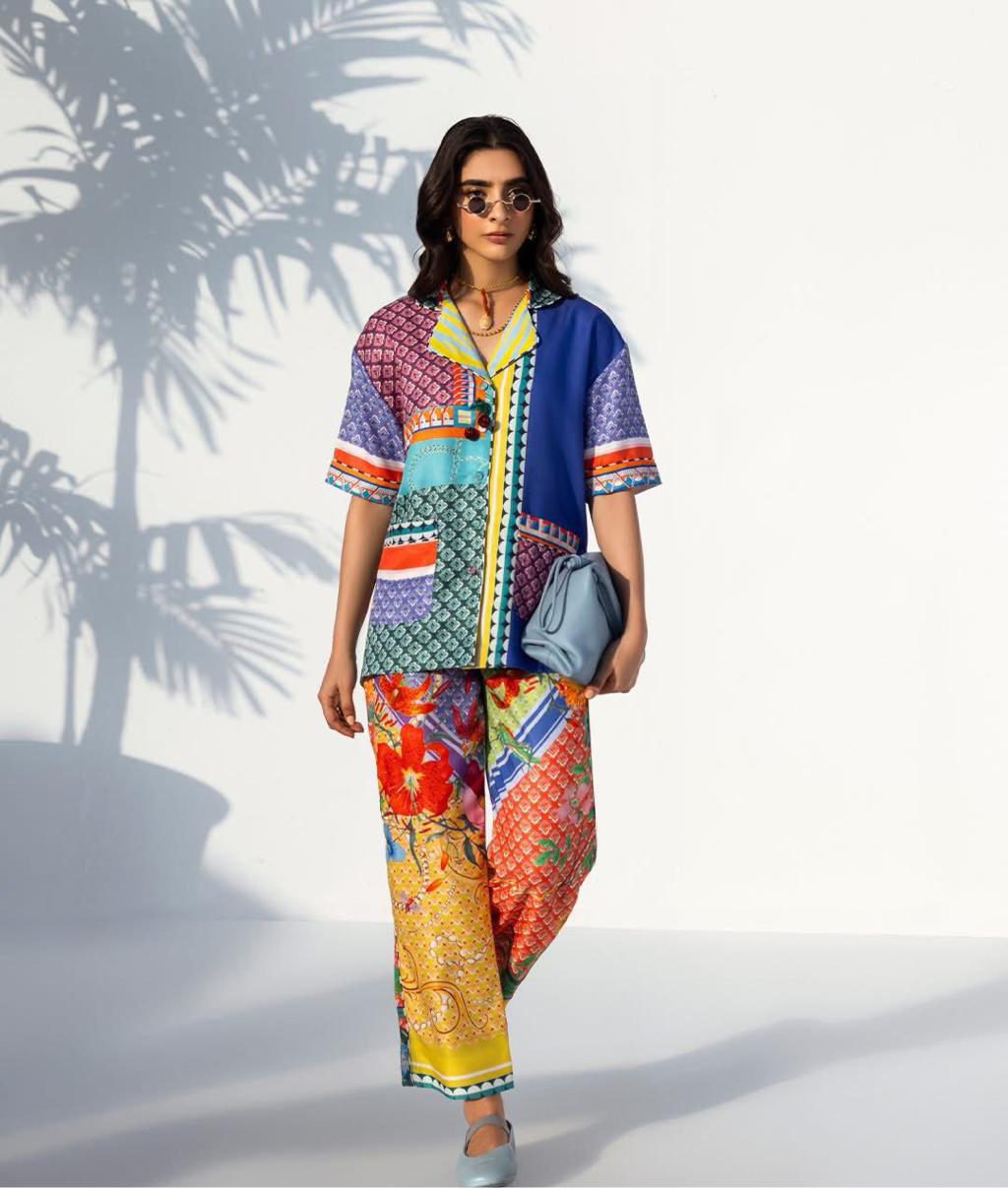 2 Piece Printed Stitched