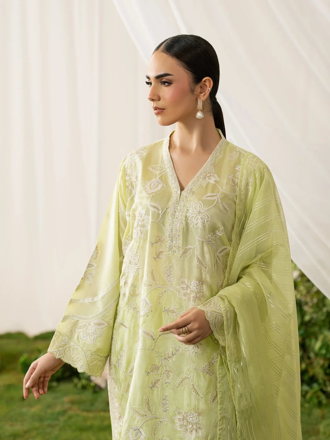 Embroidered Silk Suit