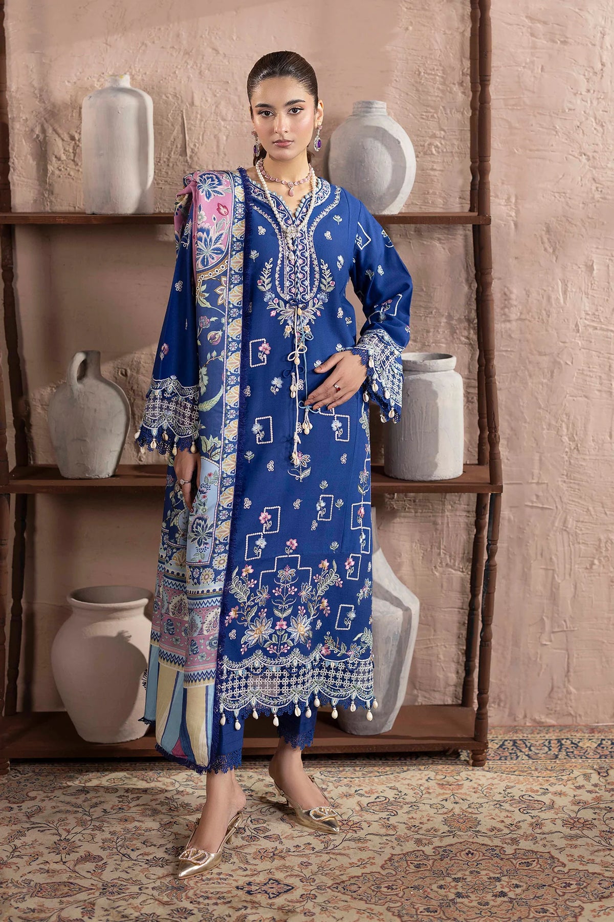 Embroidered Dhanak