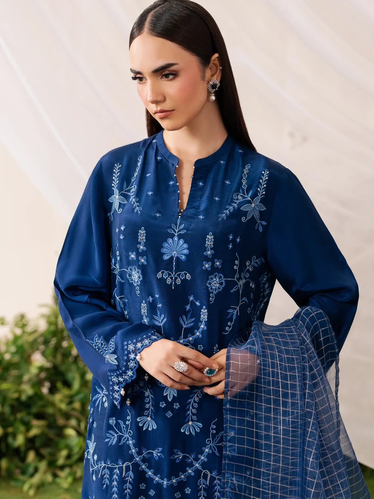 Embroidered Silk Suit