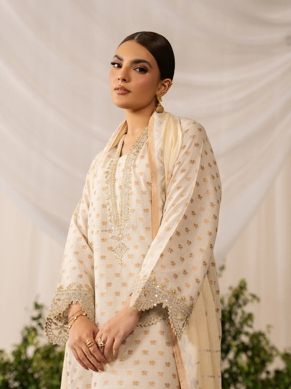 Embroidered Jacquard Suit