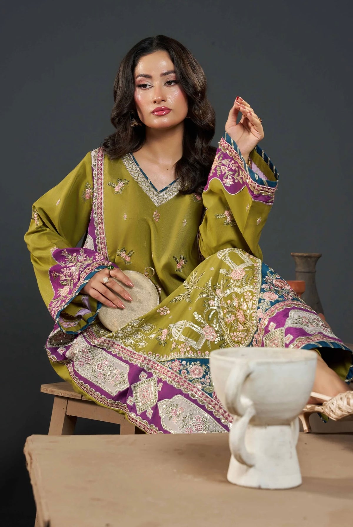 KHADAR KAFTAN EMB-581 B