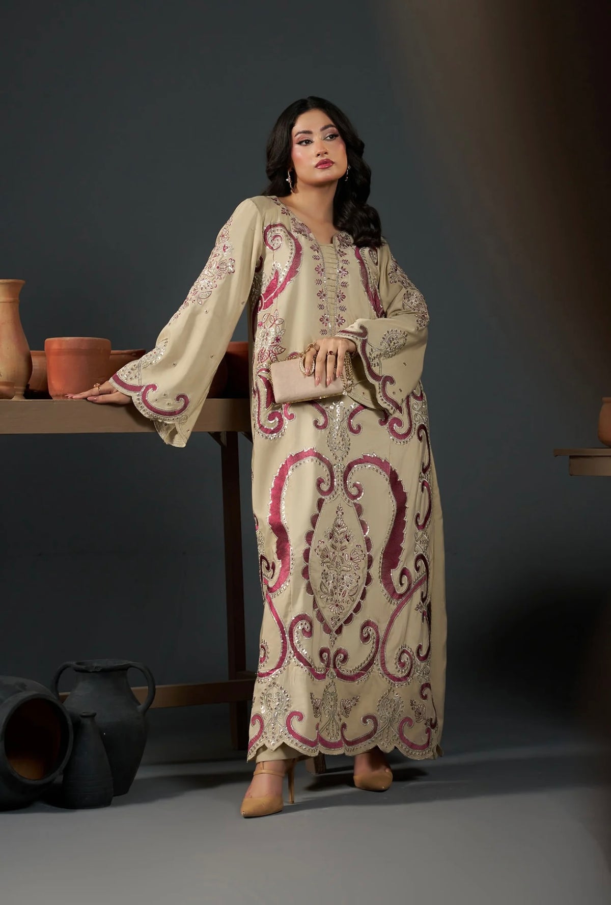 KHADAR KAFTAN EMB-584 C