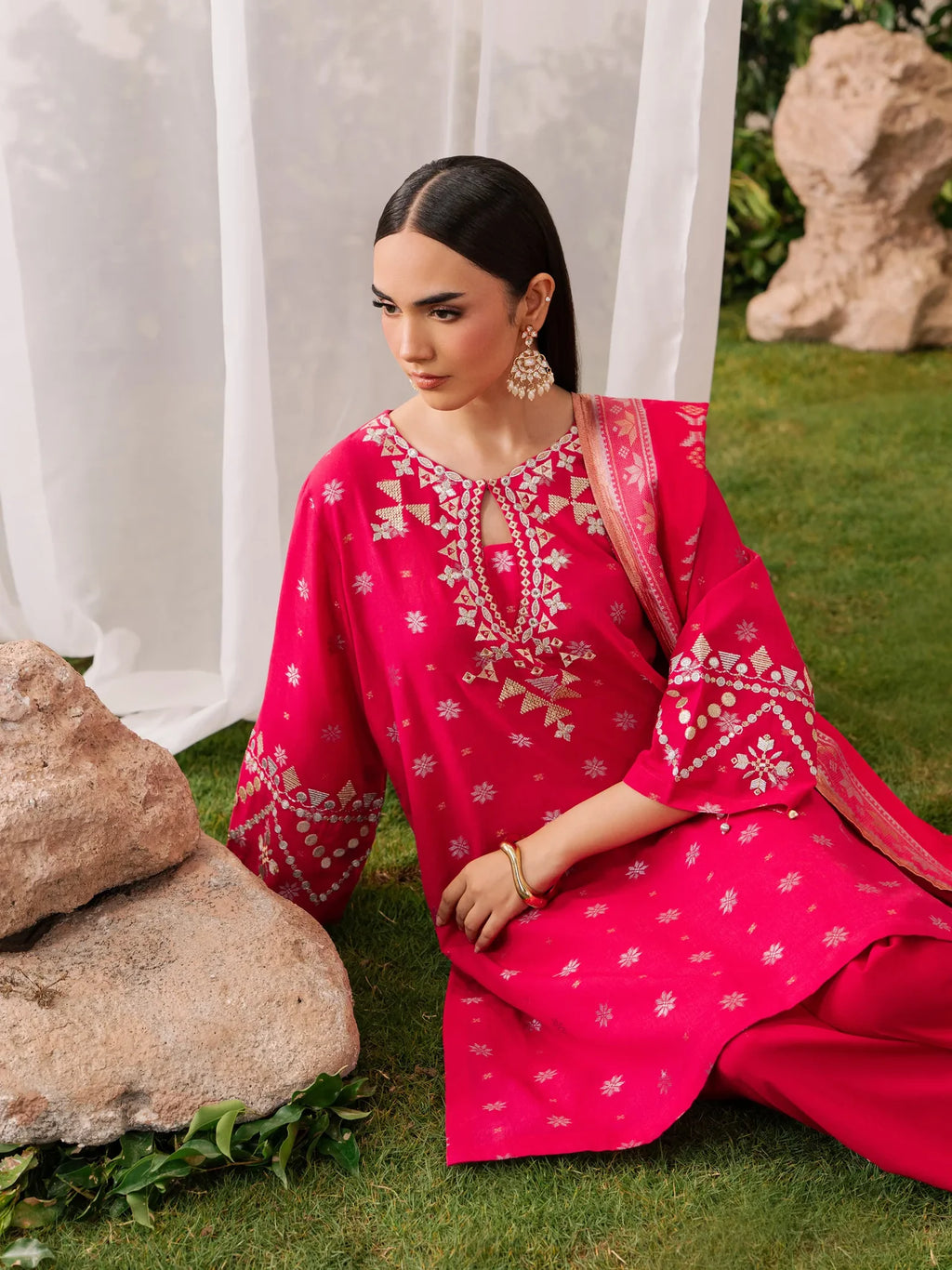 Embroidered Jacquard Suit