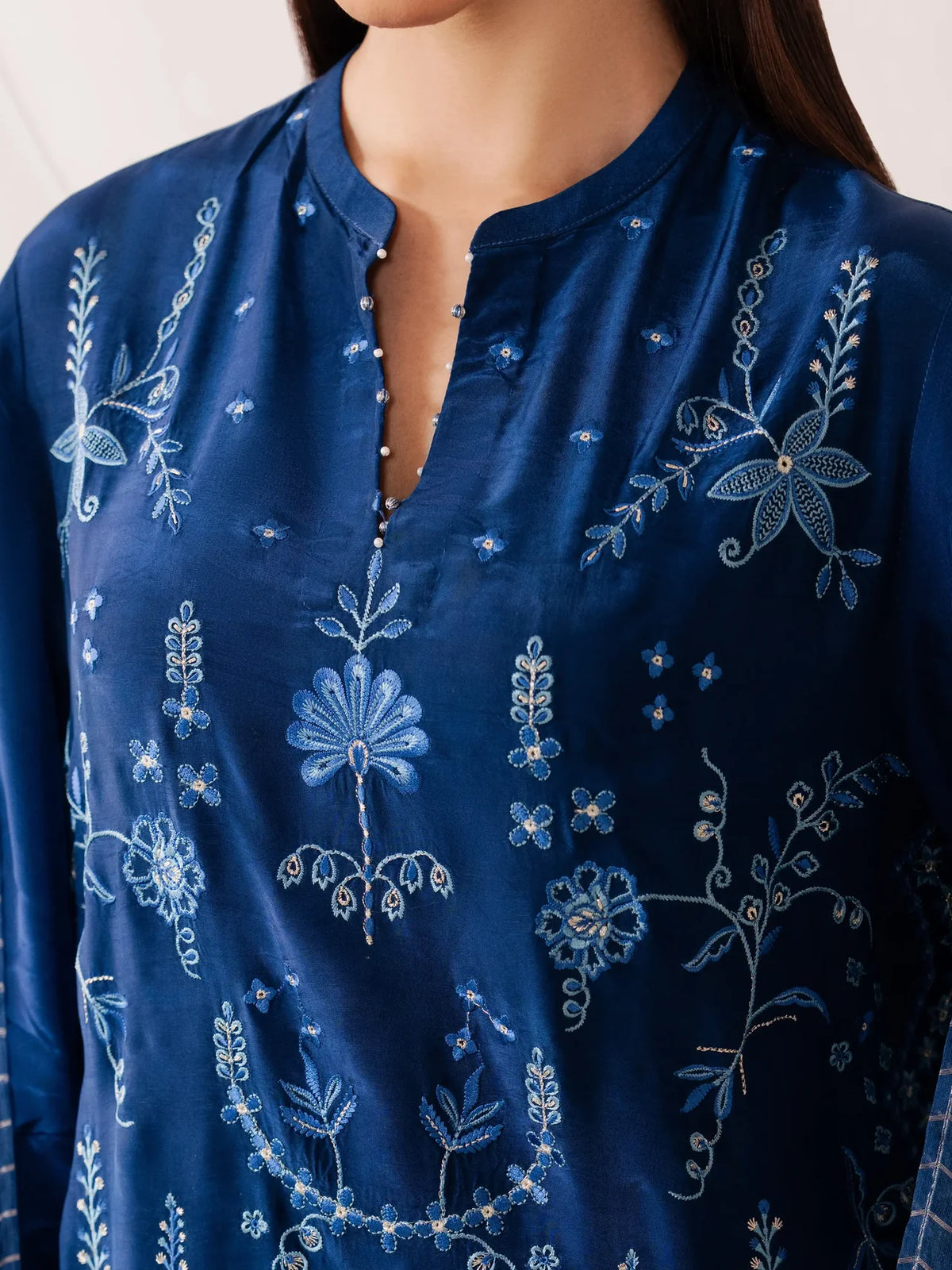 Embroidered Silk Suit