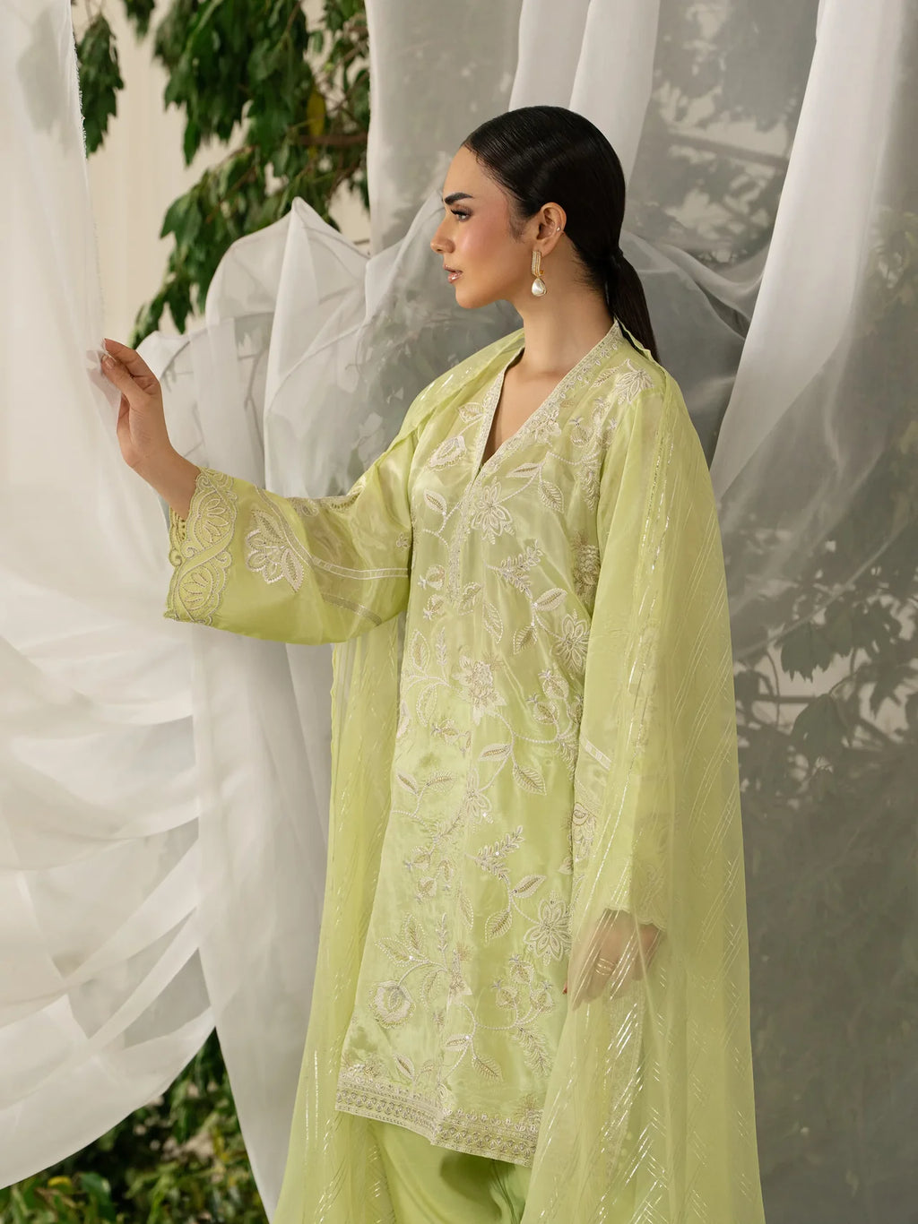 Embroidered Silk Suit