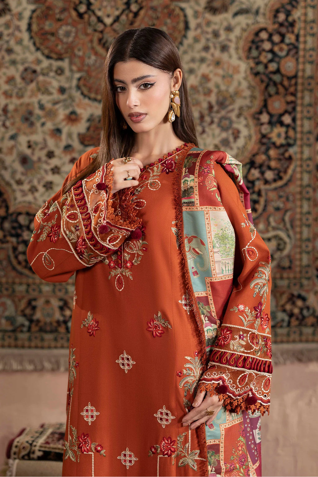Embroidered Dhanak