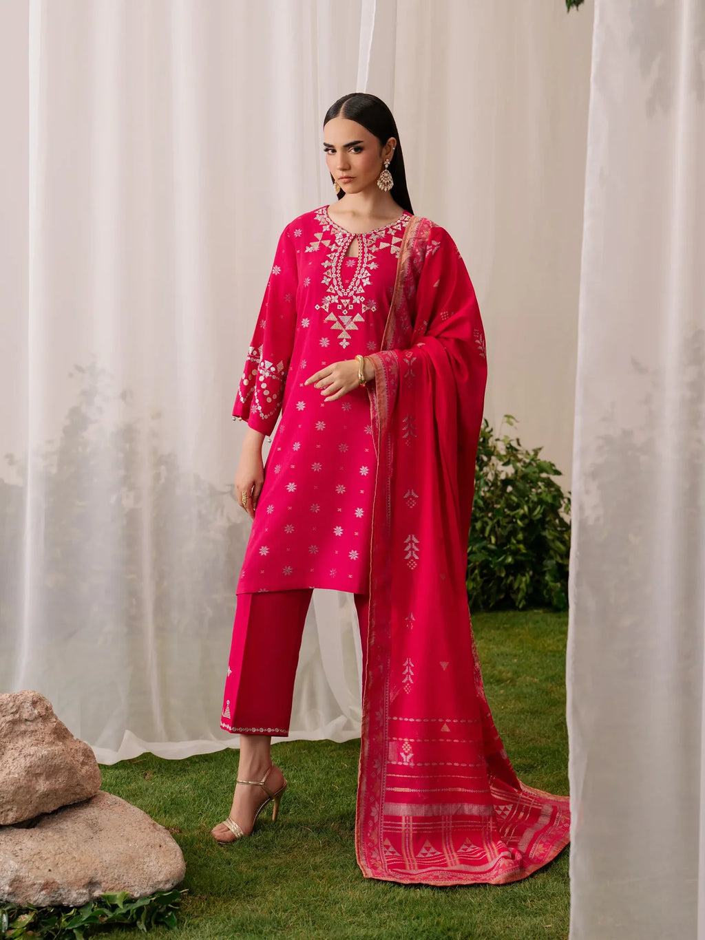Embroidered Jacquard Suit