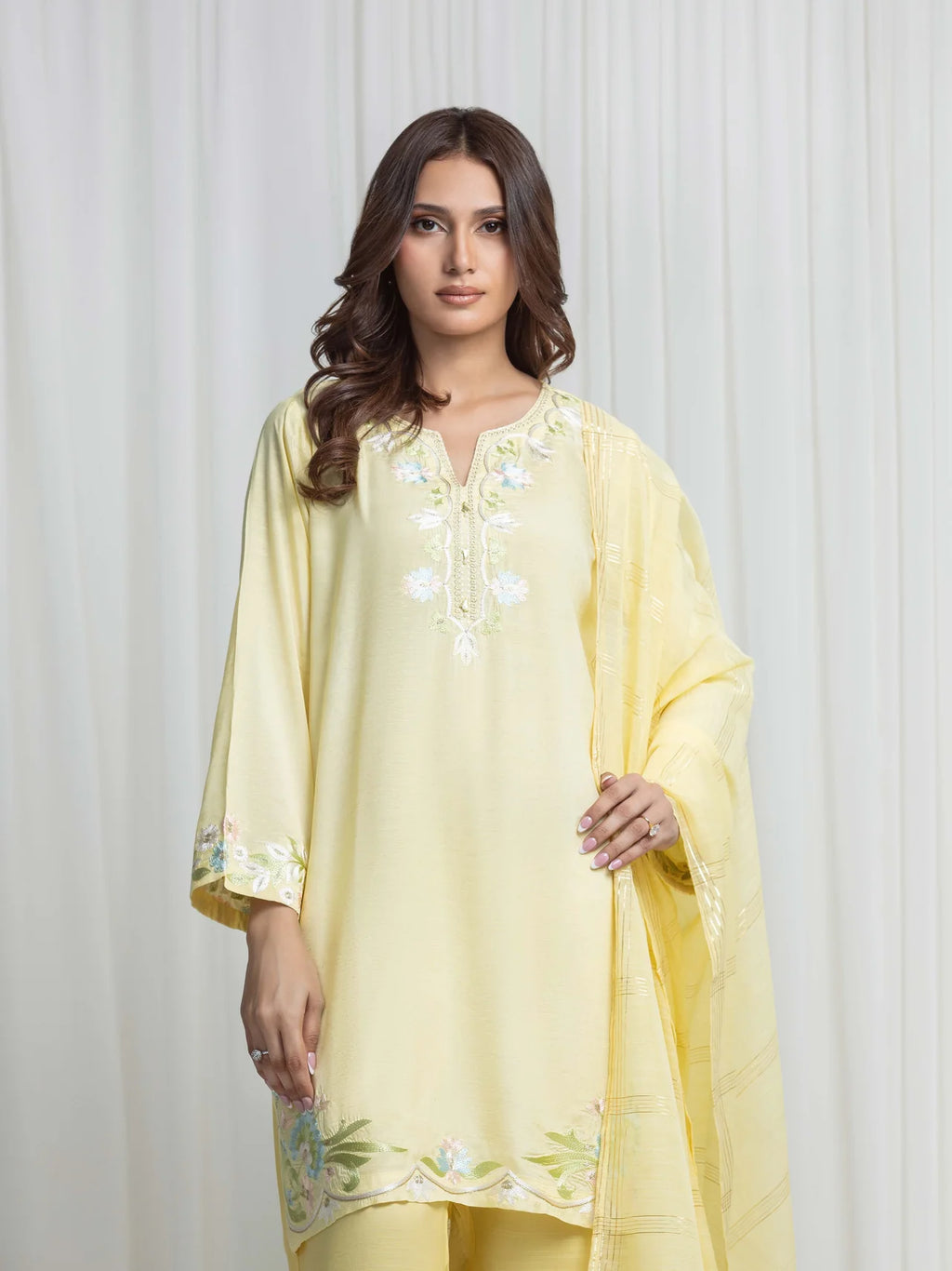 Embroidered Karandi Suit