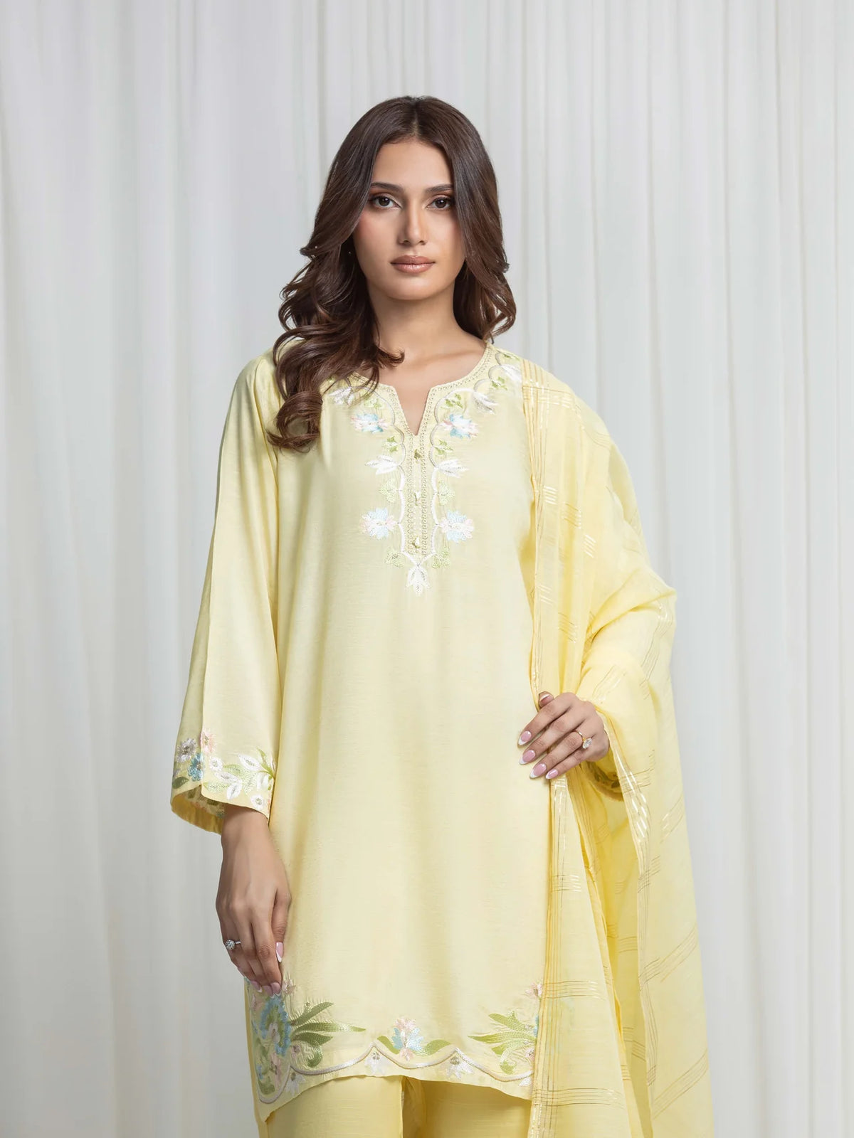 Embroidered Karandi Suit