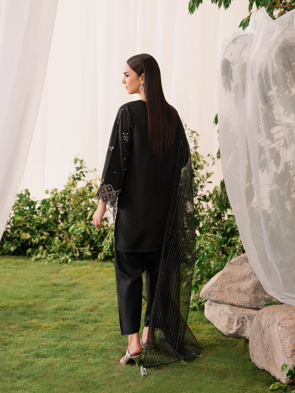 Embroidered Silk Suit