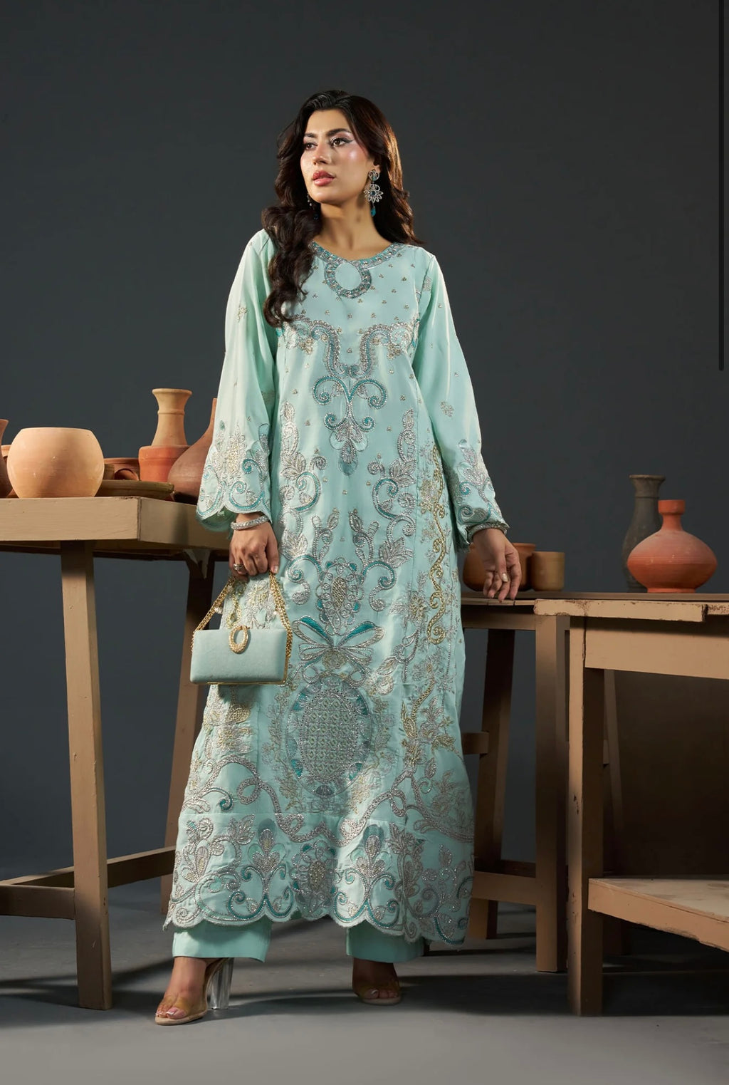 KHADAR KAFTAN EMB-585 A