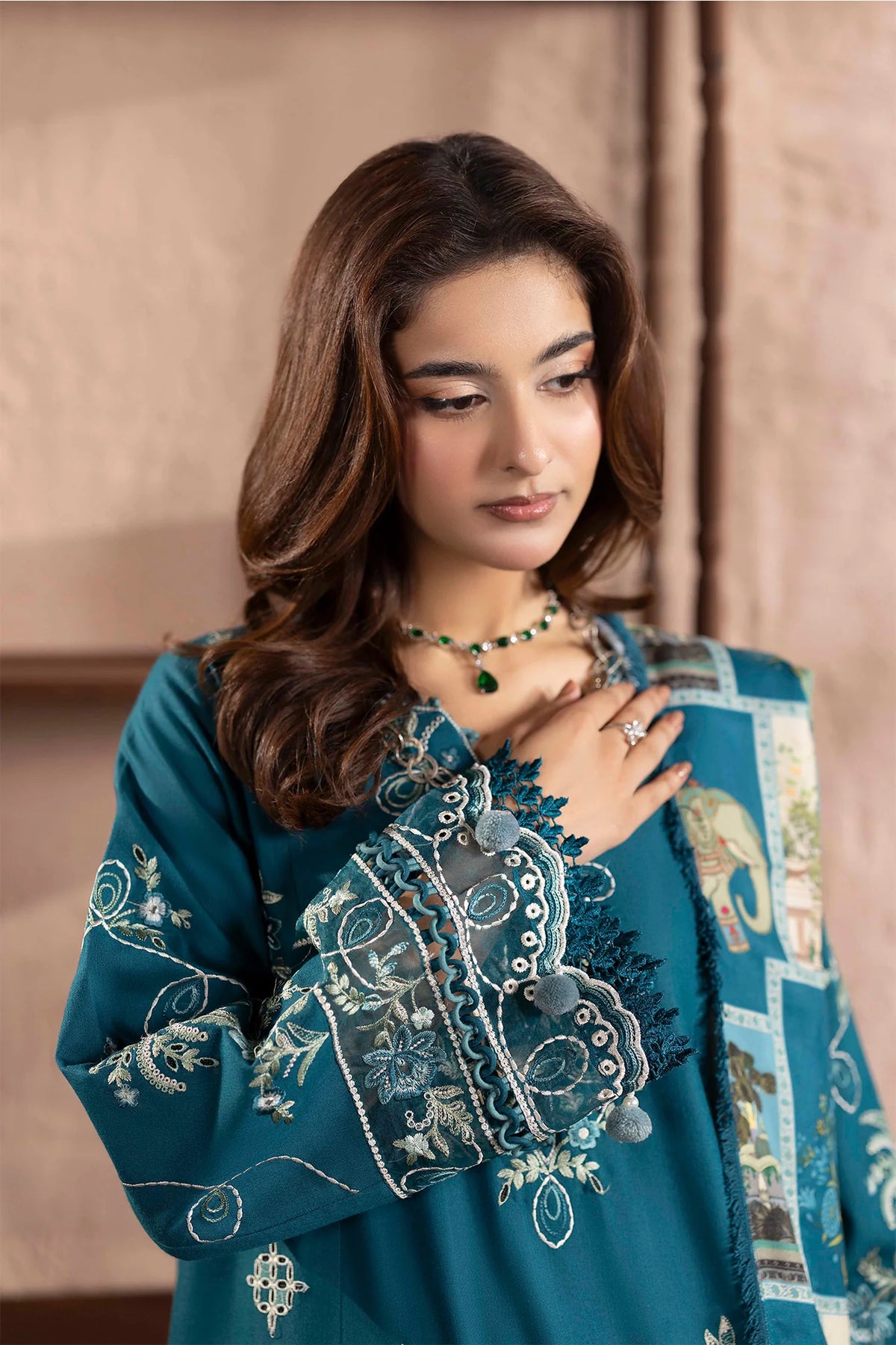 Embroidered Dhanak