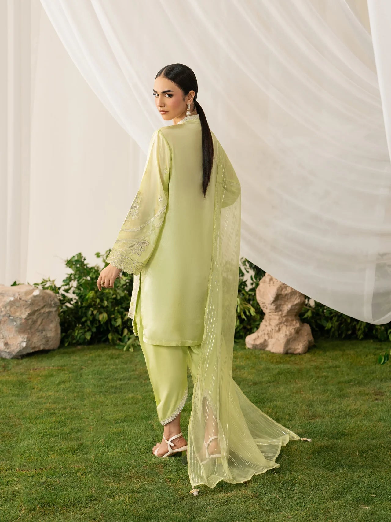 Embroidered Silk Suit