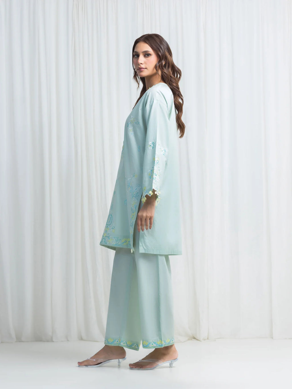 Embroidered Silk Co-Ord