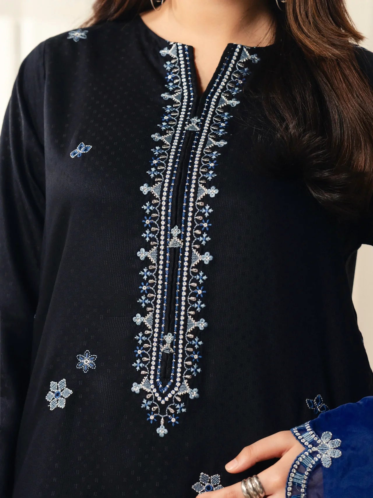 Embroidered Viscose Suit