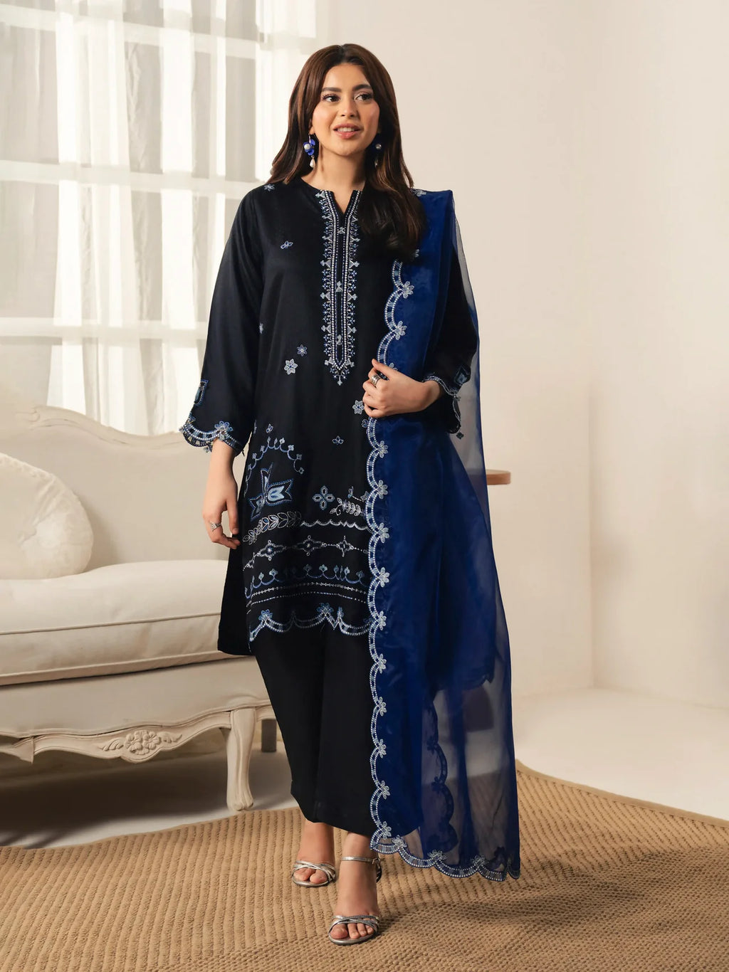 Embroidered Viscose Suit