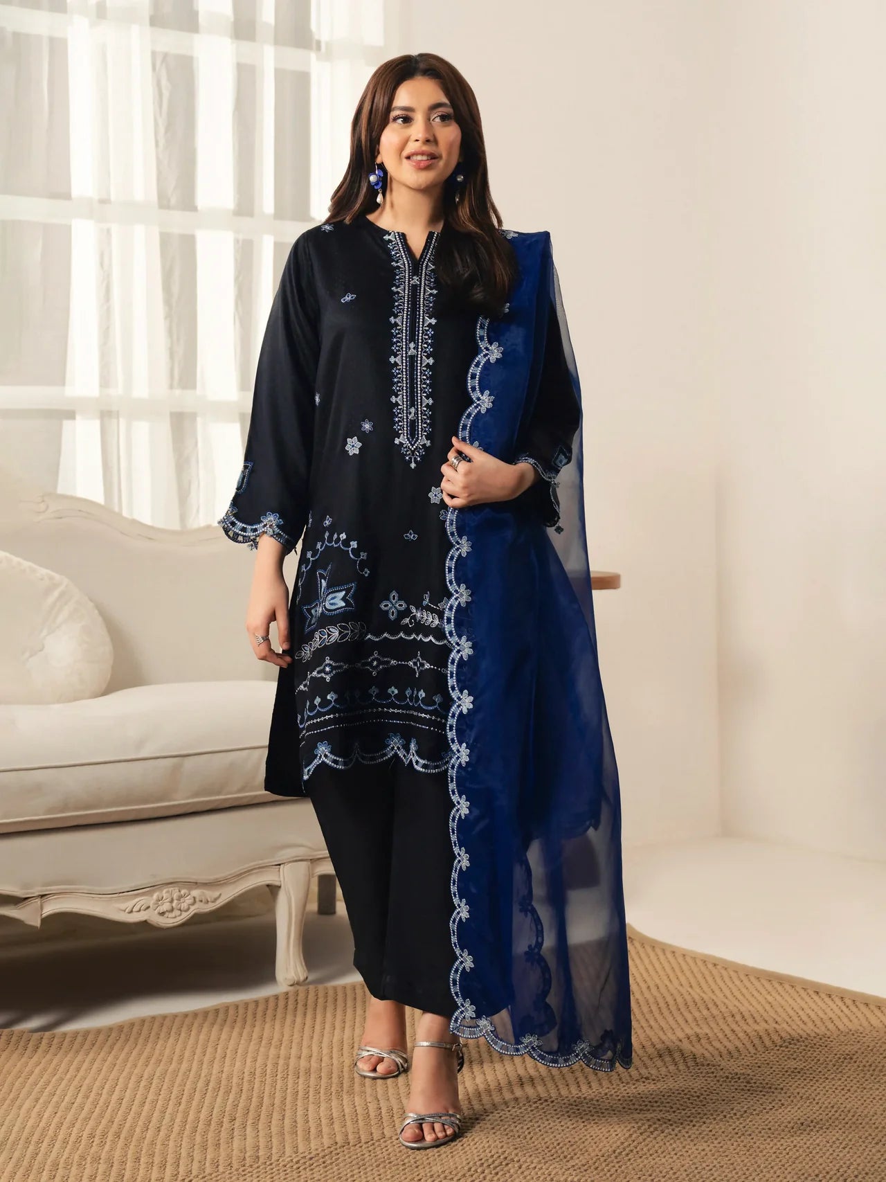 Embroidered Viscose Suit
