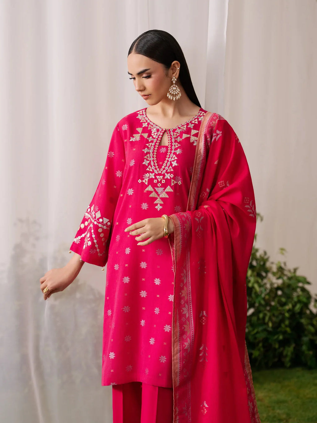 Embroidered Jacquard Suit