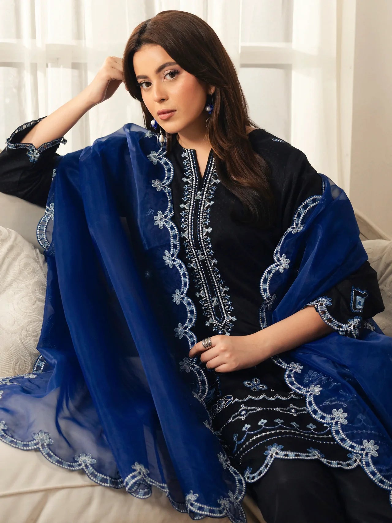 Embroidered Viscose Suit